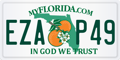 FL license plate EZAP49