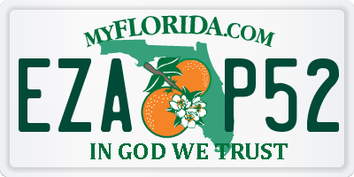 FL license plate EZAP52