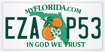 FL license plate EZAP53