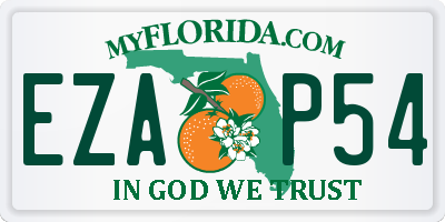 FL license plate EZAP54