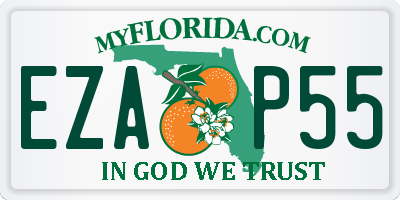 FL license plate EZAP55
