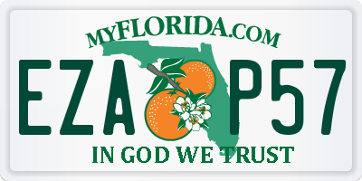 FL license plate EZAP57