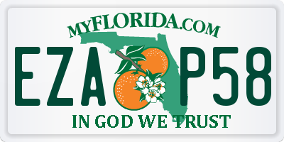 FL license plate EZAP58