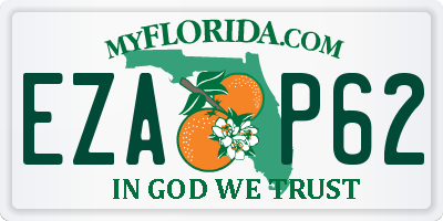 FL license plate EZAP62