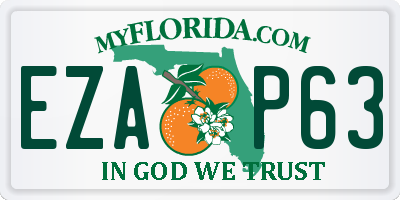FL license plate EZAP63