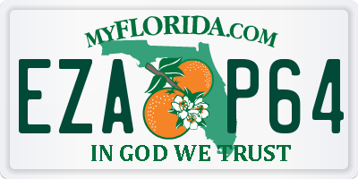 FL license plate EZAP64
