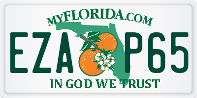 FL license plate EZAP65