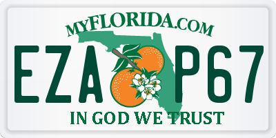 FL license plate EZAP67