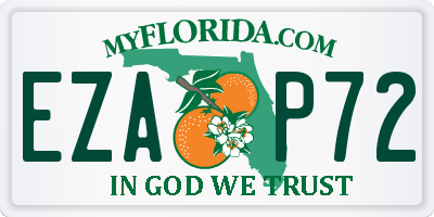 FL license plate EZAP72