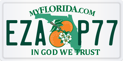 FL license plate EZAP77