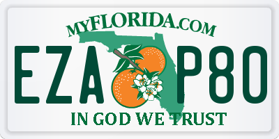 FL license plate EZAP80
