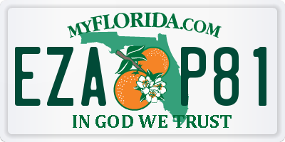 FL license plate EZAP81