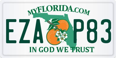FL license plate EZAP83