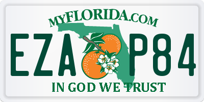 FL license plate EZAP84