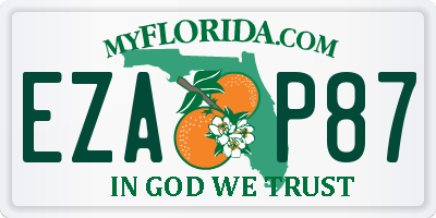 FL license plate EZAP87