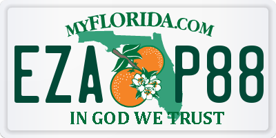 FL license plate EZAP88