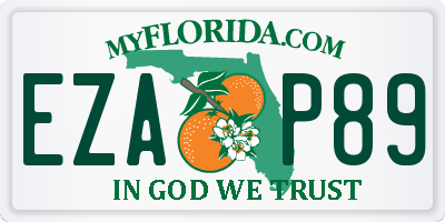 FL license plate EZAP89