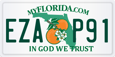 FL license plate EZAP91