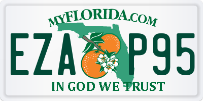 FL license plate EZAP95