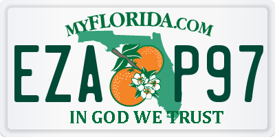 FL license plate EZAP97