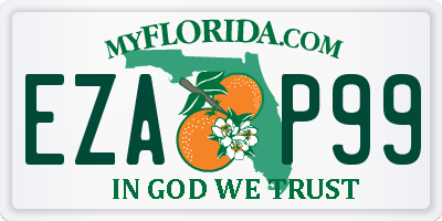 FL license plate EZAP99