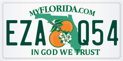 FL license plate EZAQ54