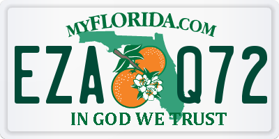 FL license plate EZAQ72