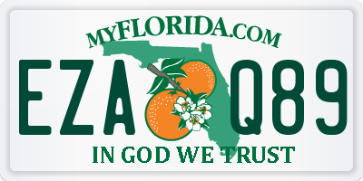 FL license plate EZAQ89