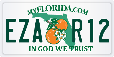 FL license plate EZAR12