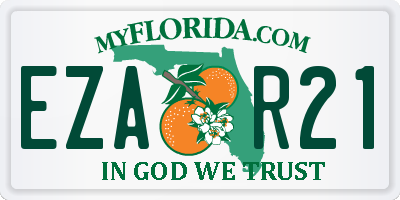 FL license plate EZAR21