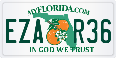 FL license plate EZAR36