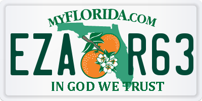FL license plate EZAR63