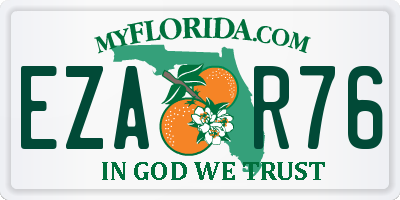 FL license plate EZAR76