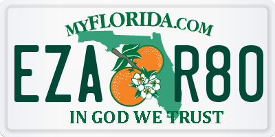 FL license plate EZAR80