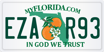 FL license plate EZAR93