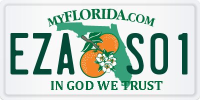 FL license plate EZAS01