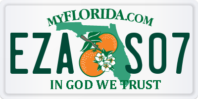 FL license plate EZAS07
