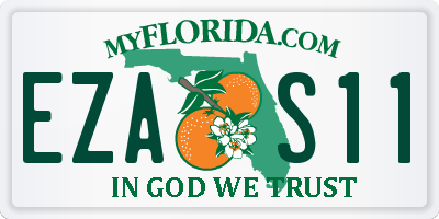 FL license plate EZAS11