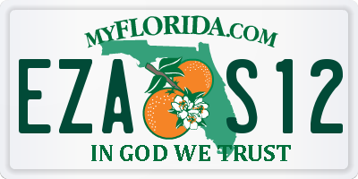 FL license plate EZAS12