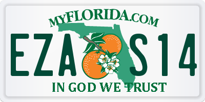 FL license plate EZAS14
