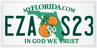 FL license plate EZAS23