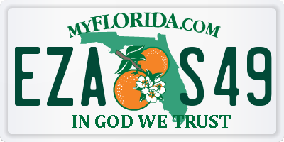 FL license plate EZAS49