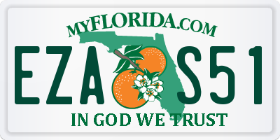 FL license plate EZAS51