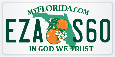 FL license plate EZAS60