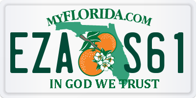 FL license plate EZAS61