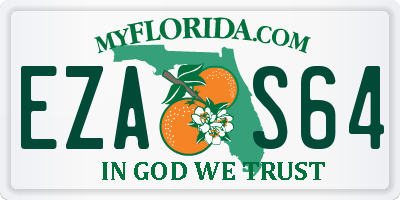 FL license plate EZAS64