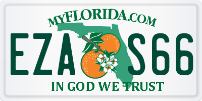 FL license plate EZAS66