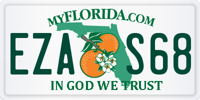 FL license plate EZAS68