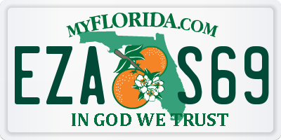 FL license plate EZAS69
