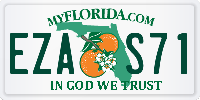 FL license plate EZAS71